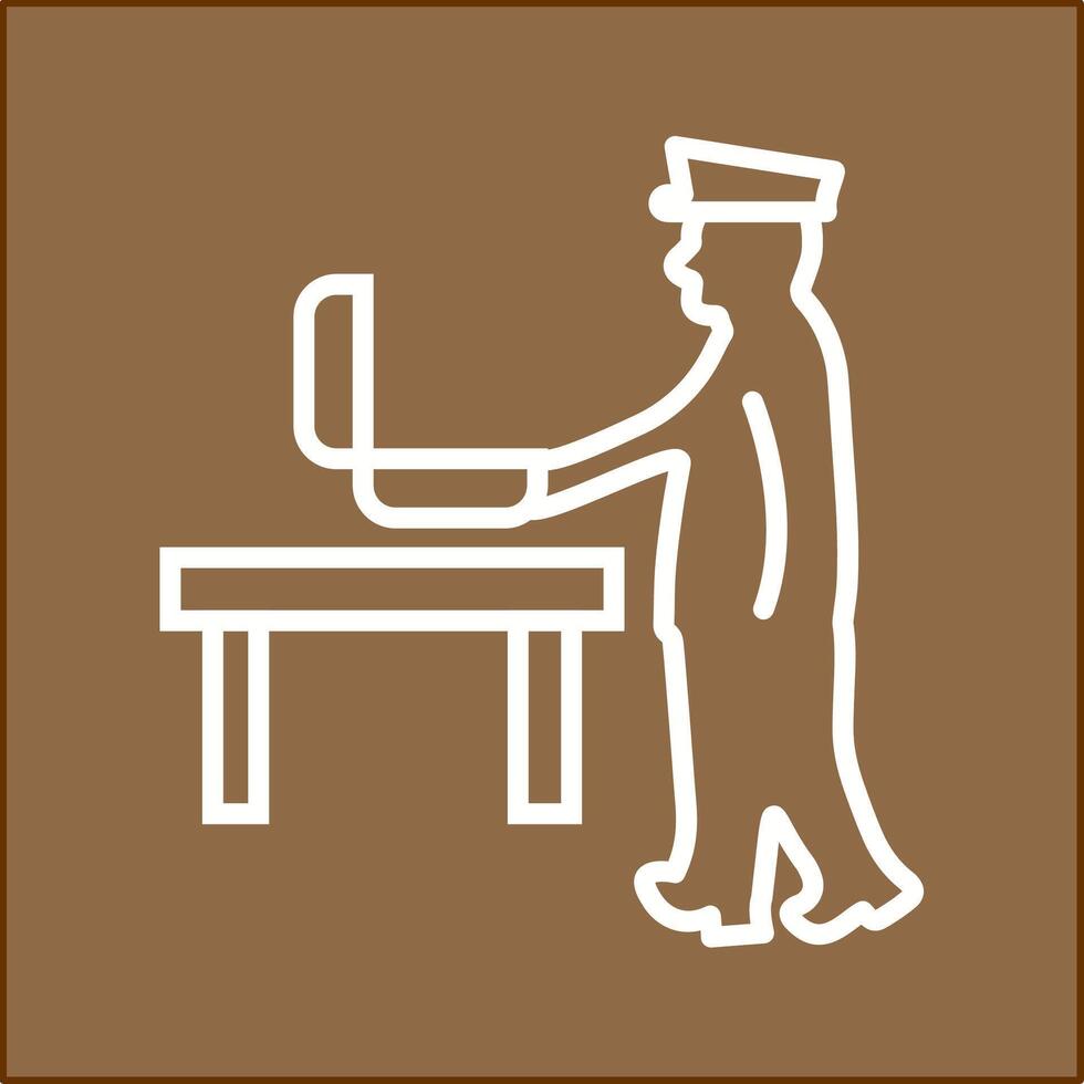 Guard Checking Briefcase Vector Icon