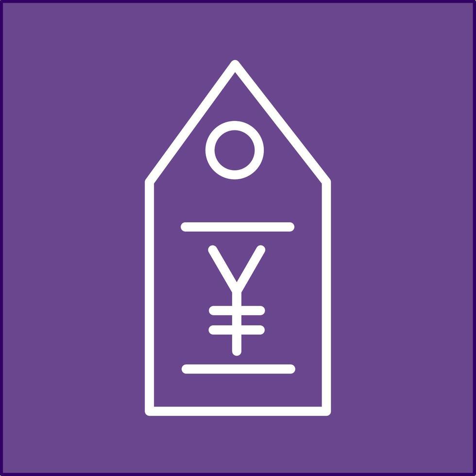 icono de vector de etiqueta de yen