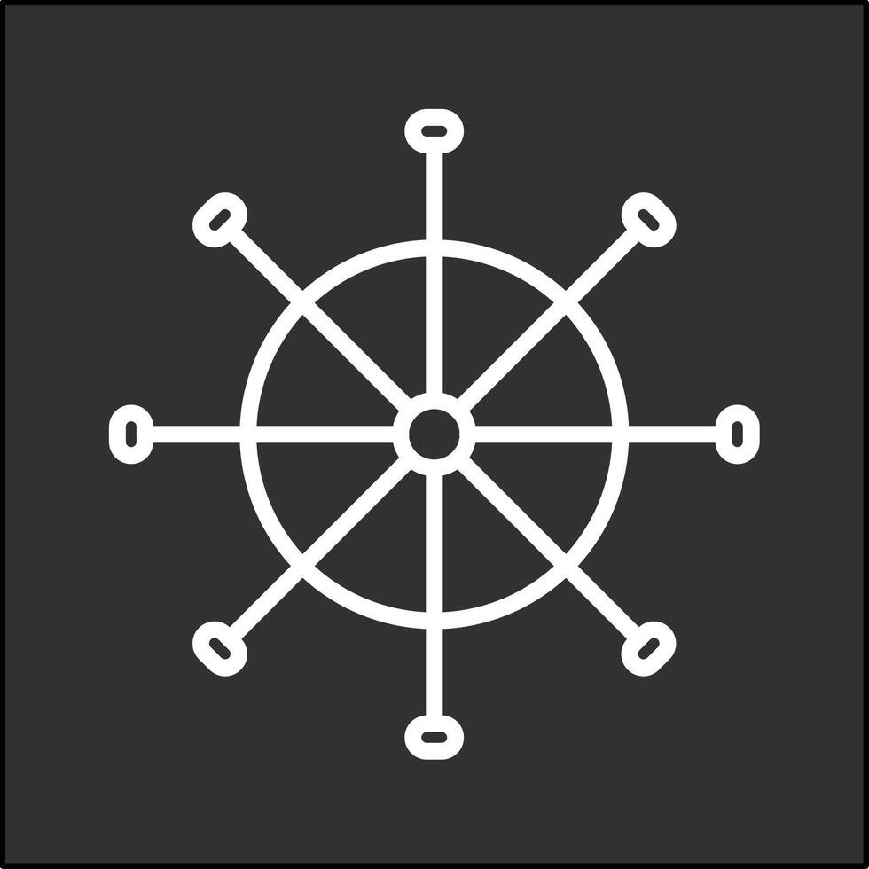 icono de vector de rueda de barco