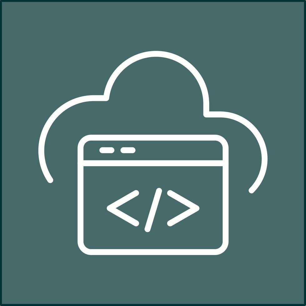 icono de vector de codificación de nube