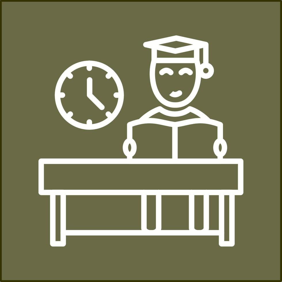Studying on Desk I Vector Icon