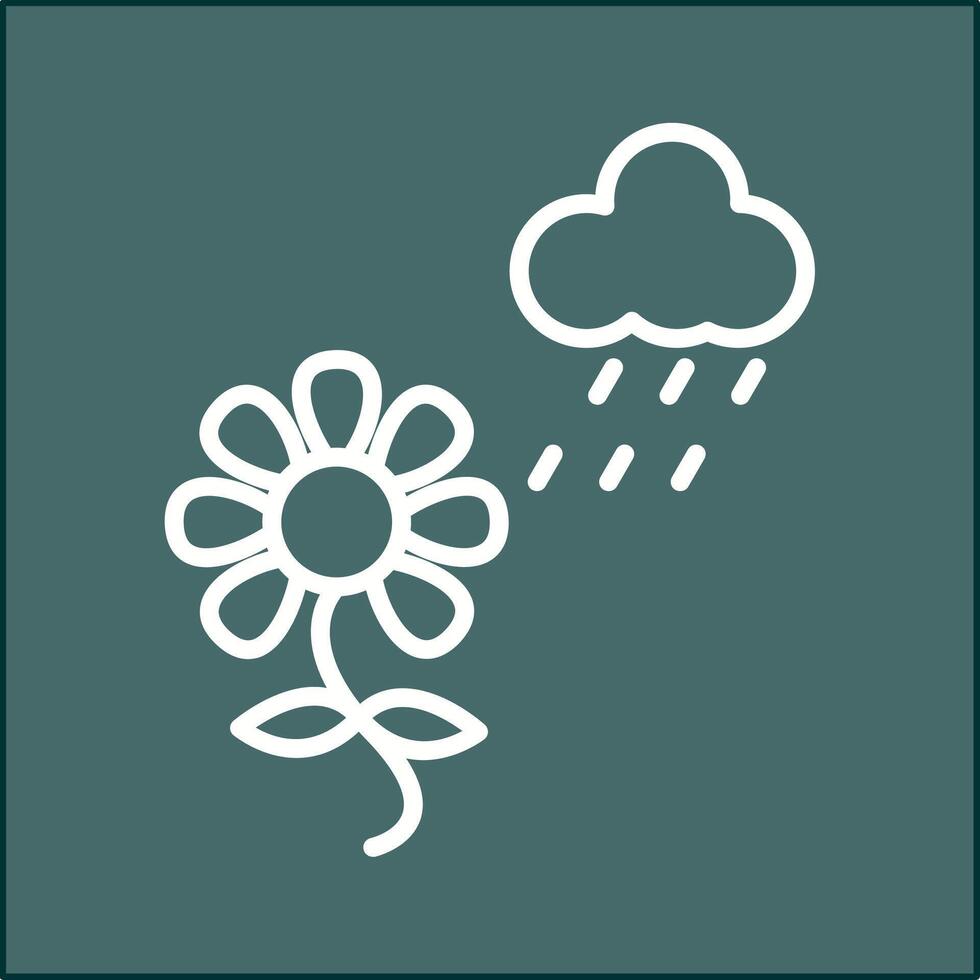 Flower with rain Vector Icon