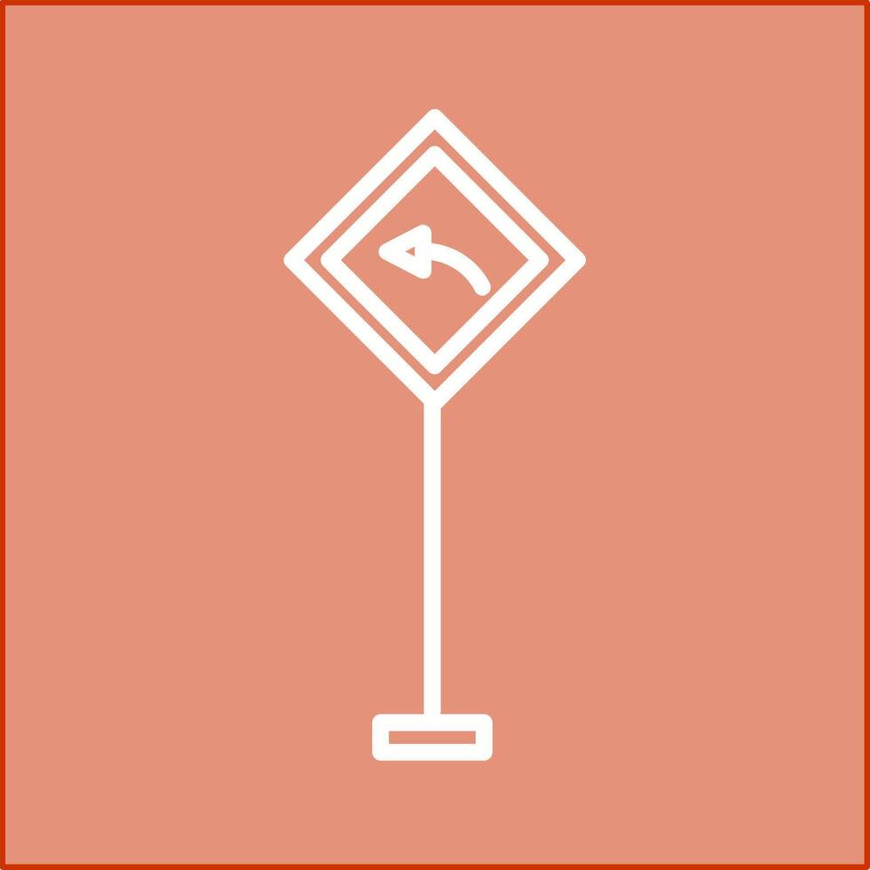 Left Turn Ahead Vector Icon