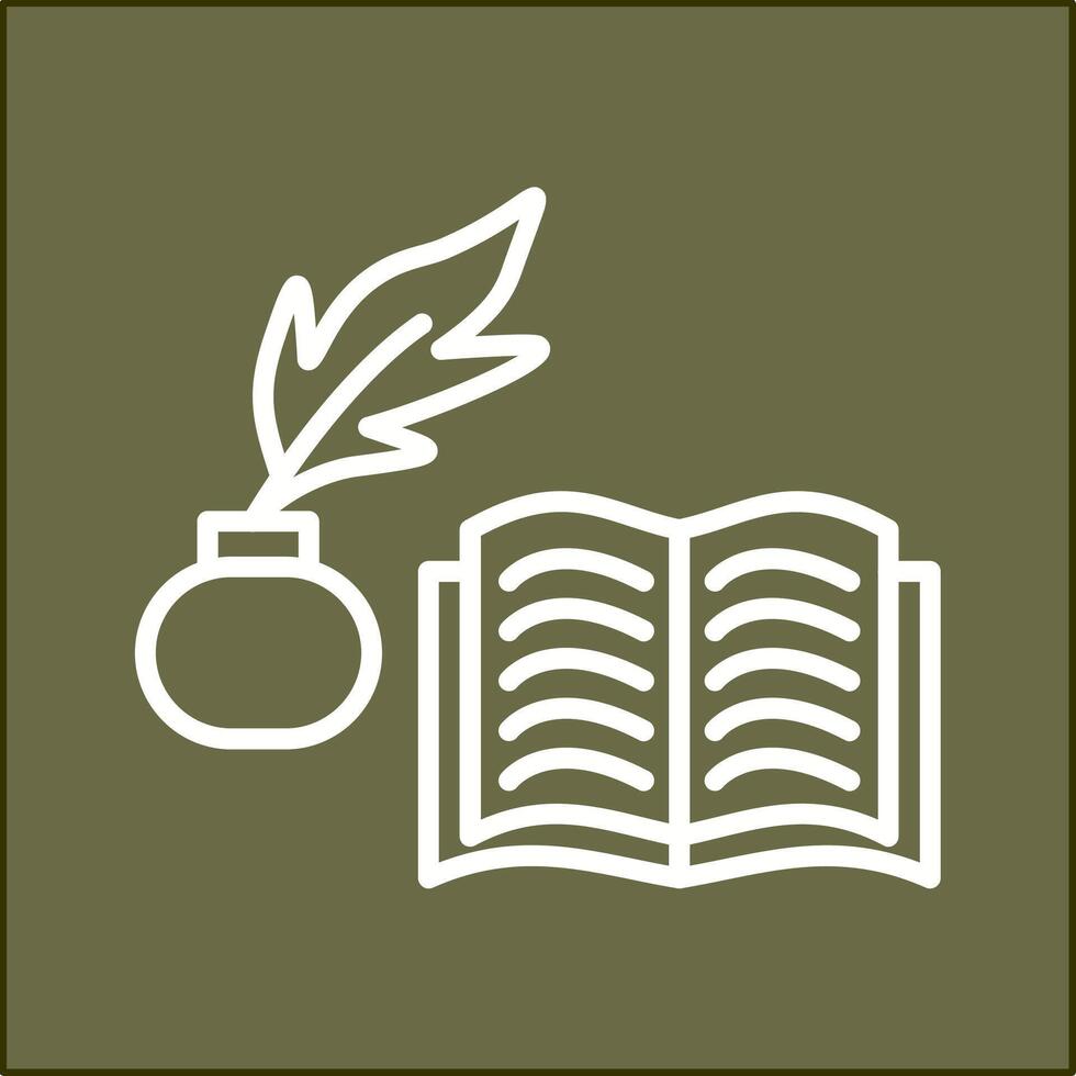 Quill and Book Vector Icon