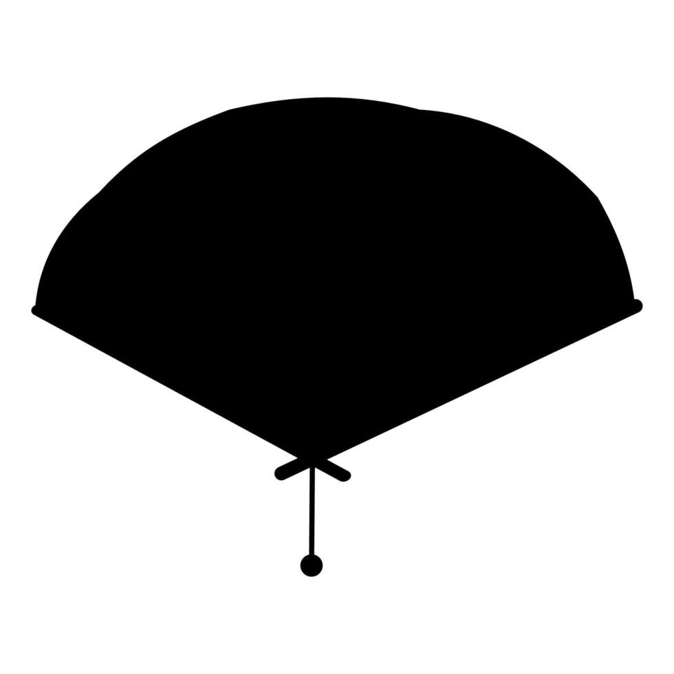 Chinese Asian black fan pattern Accessory costume vector