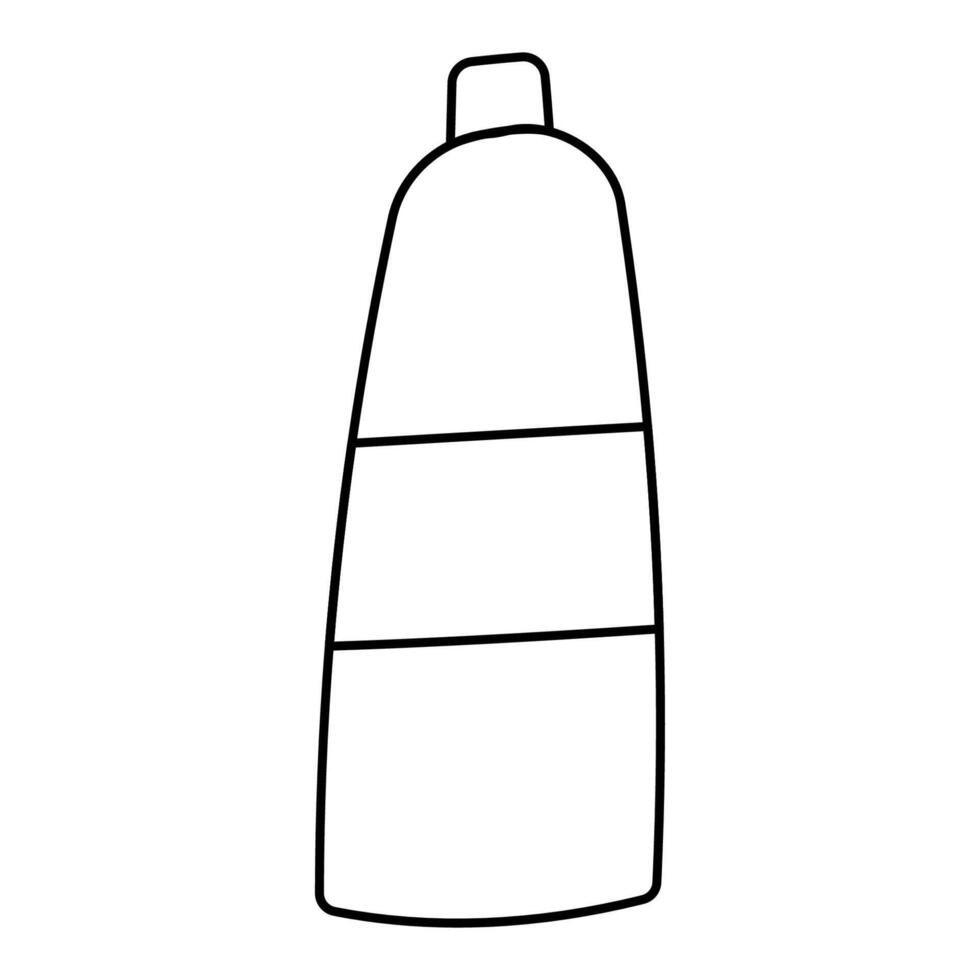 Linear element bottle for liquid Plastic glass vector