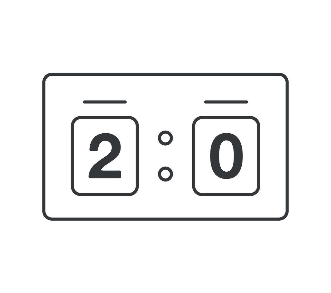 2 goals soccer score. Football scoreboard, goal scorer in the match vector