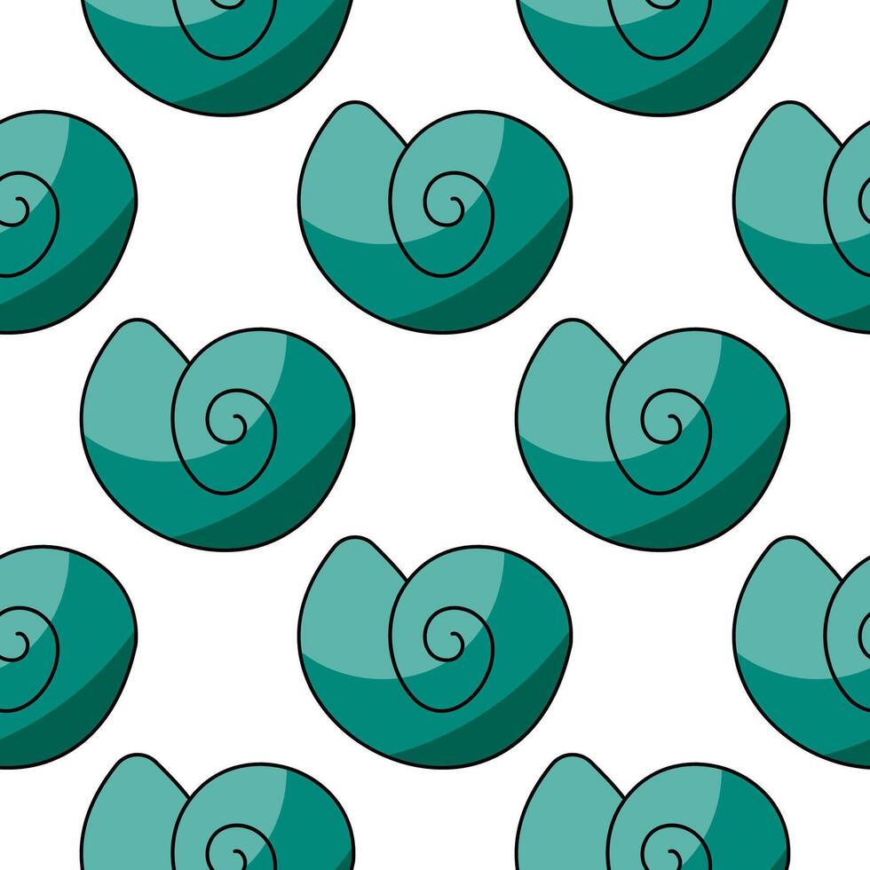 Seashells molluscs Summer Pattern Animals sea seafood vector
