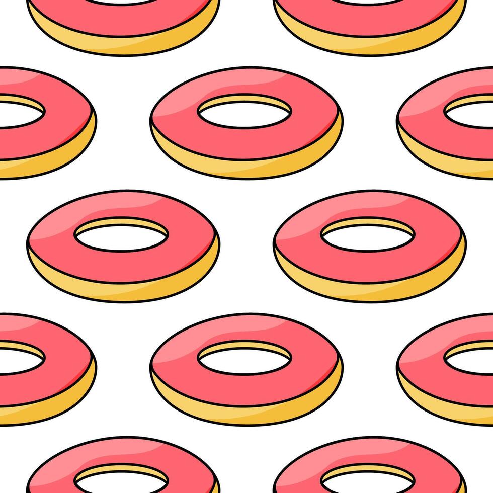 summer pattern inflatable lifebuoy sea and pool vector