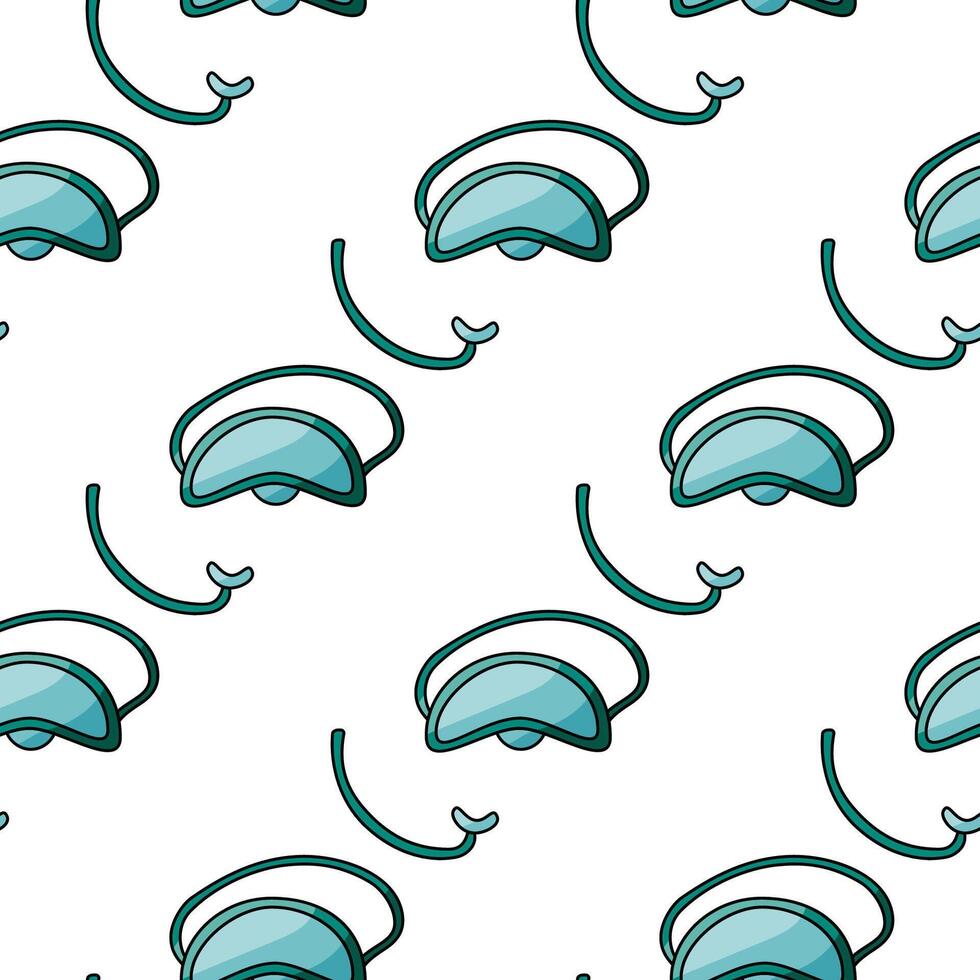 Mask goggles snorkel swimming Diving Suit Pattern vector