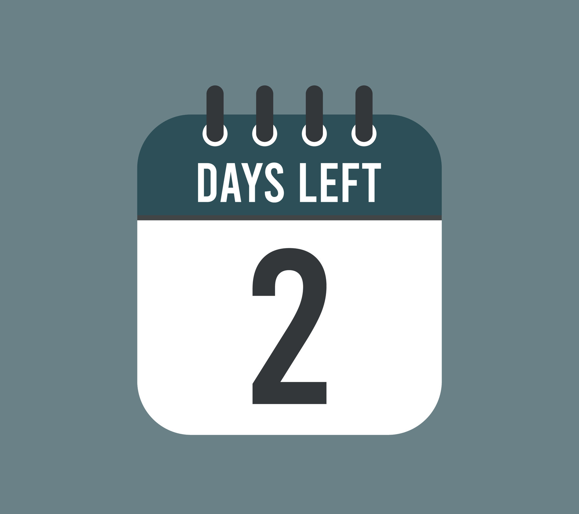 2 days left, countdown. Calendar vector for remaining days 41137473