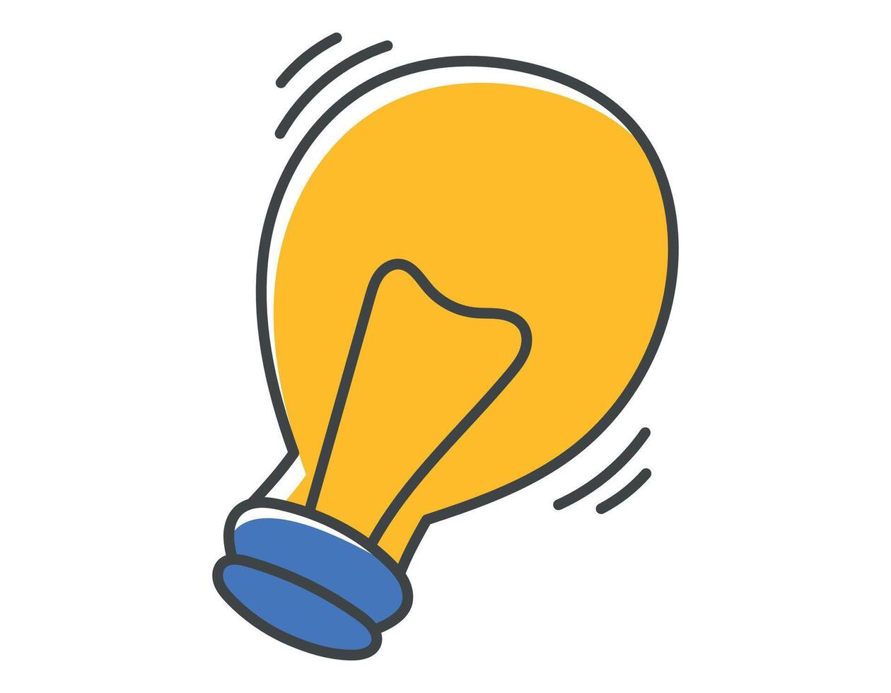 Vector isolated doodle icon of incandescent light bulb.