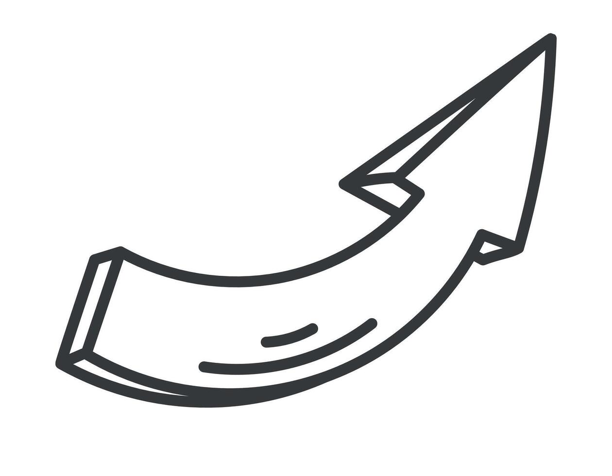 Vector isolated doodle symbol of funny arrow.