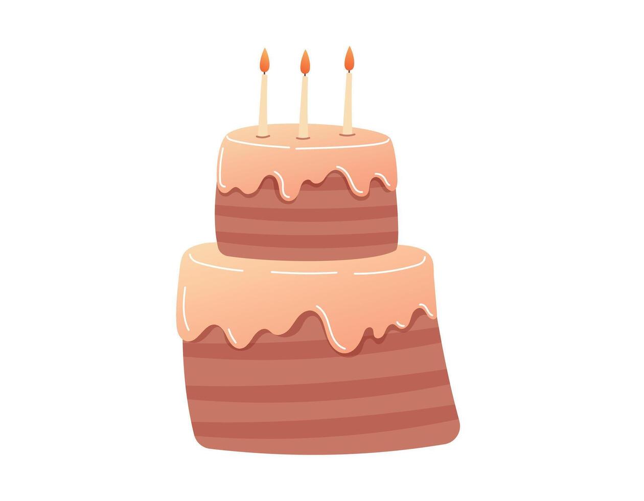 festivo vector aislado dibujos animados pastel con velas y Formación de hielo.