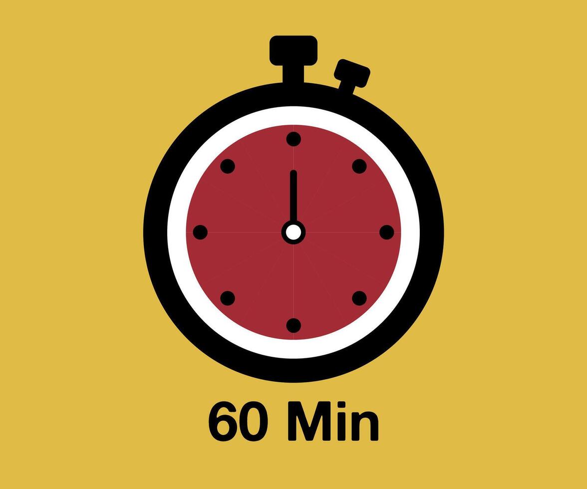 60 Timer sign icon. 60 minutes stopwatch symbol vector