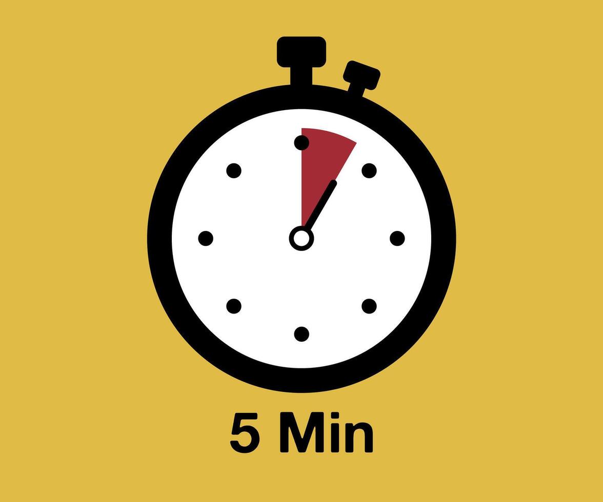 5 Timer sign icon. 5 minutes stopwatch symbol vector