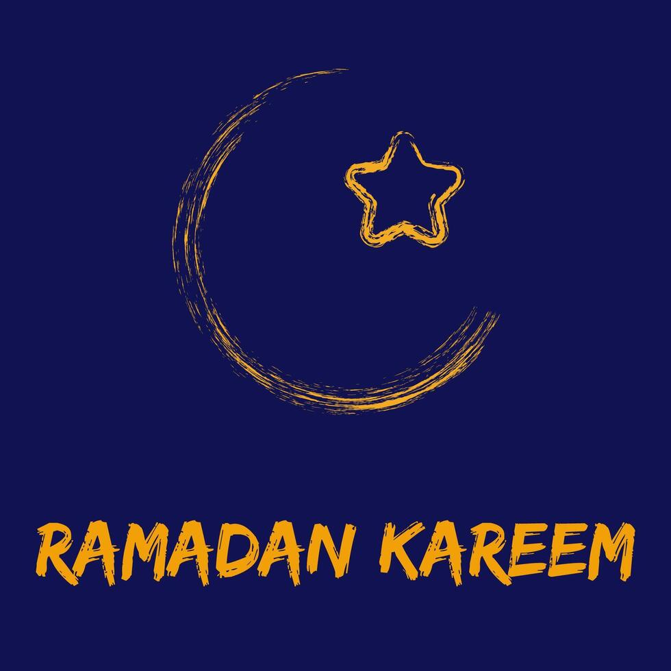 Ramadán karim con dorado Luna y estrellas celebrando el santo mes de Ramadán para musulmanes vector. vector