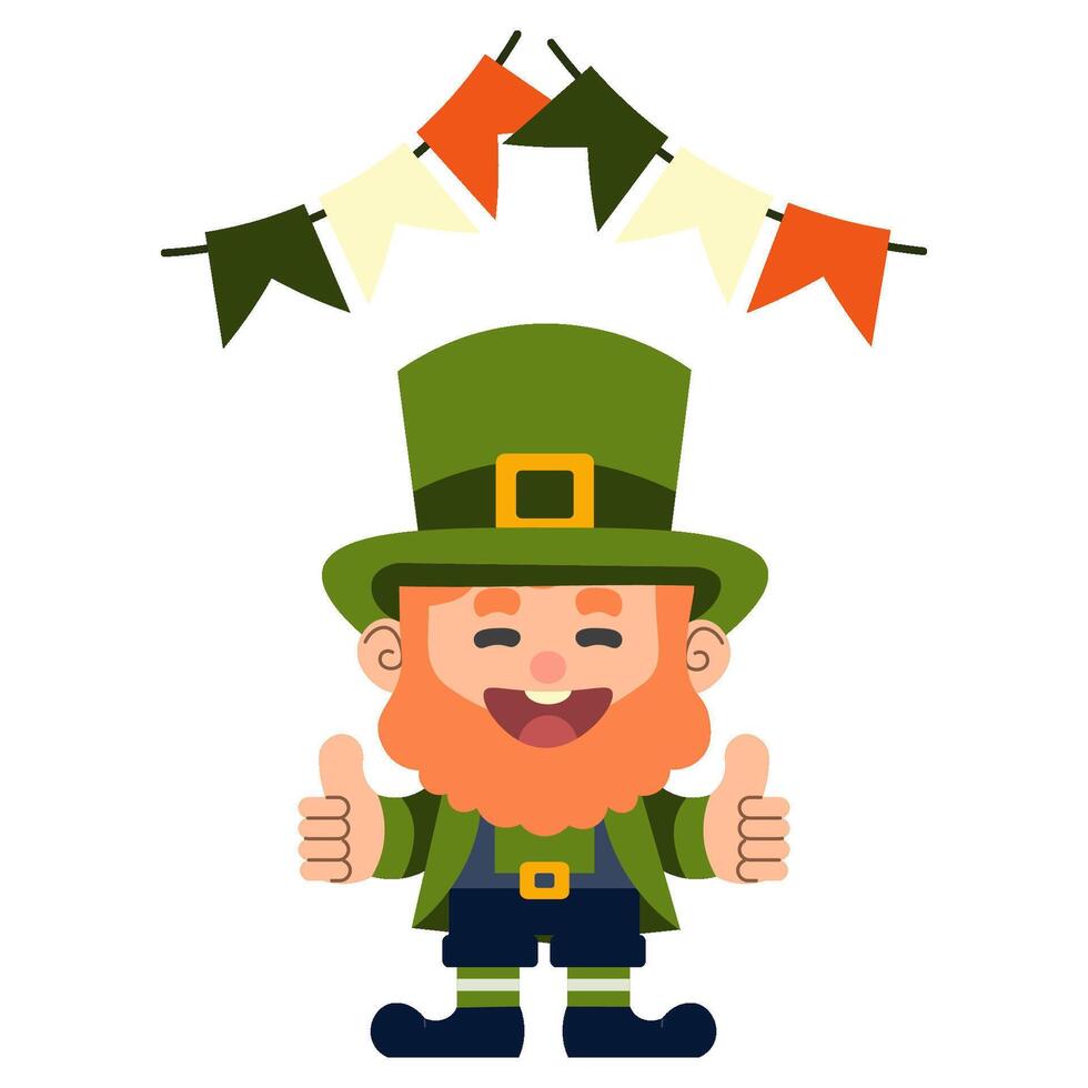 cartoon Irish Leprechaun. Vector illustration. St. Patrick's Day. Isolated object