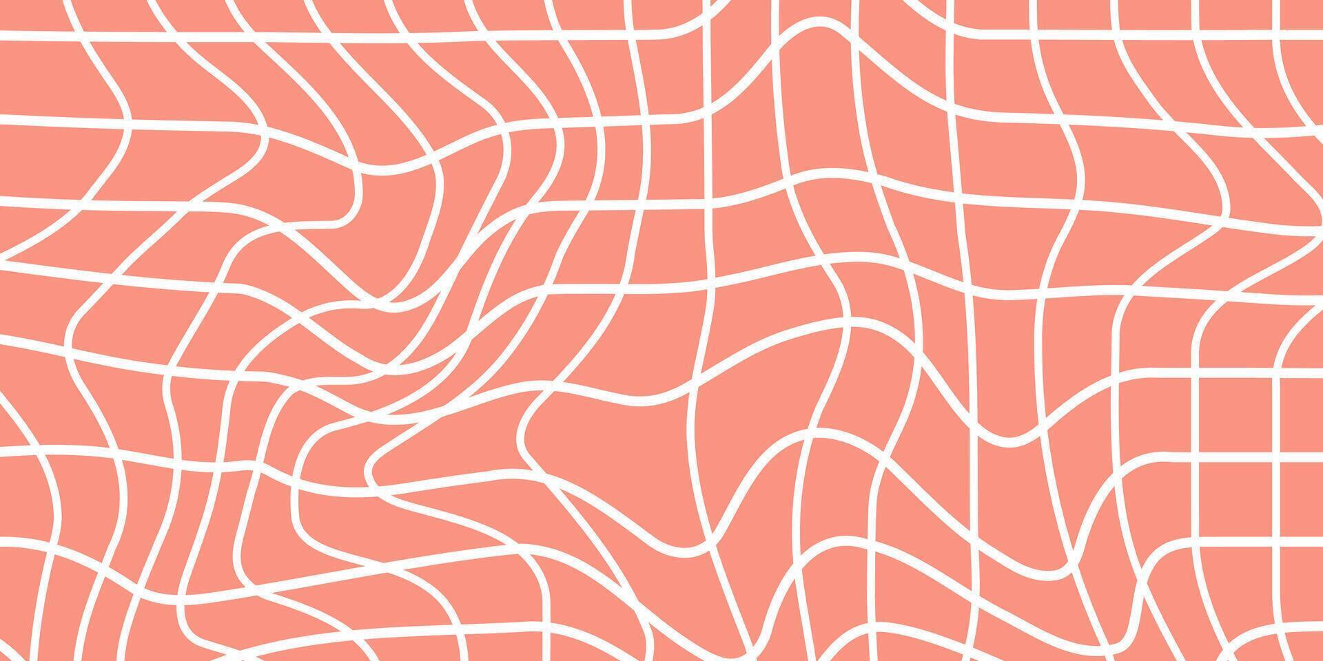Abstract Background Showcasing a Psychedelic Groovy Checkerboard Design in 1970s Hippie Retro Style. A Ready-to-Use Vector Pattern