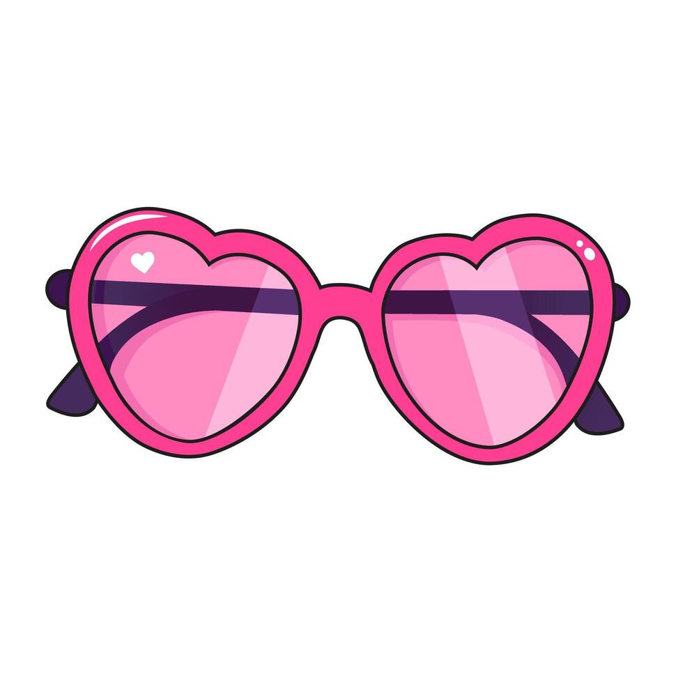 linda vector icono rosado Gafas de sol para enamorado día. plano diseño elemento recopilación. minimalista ilustración para diseño web bandera y saludo tarjeta