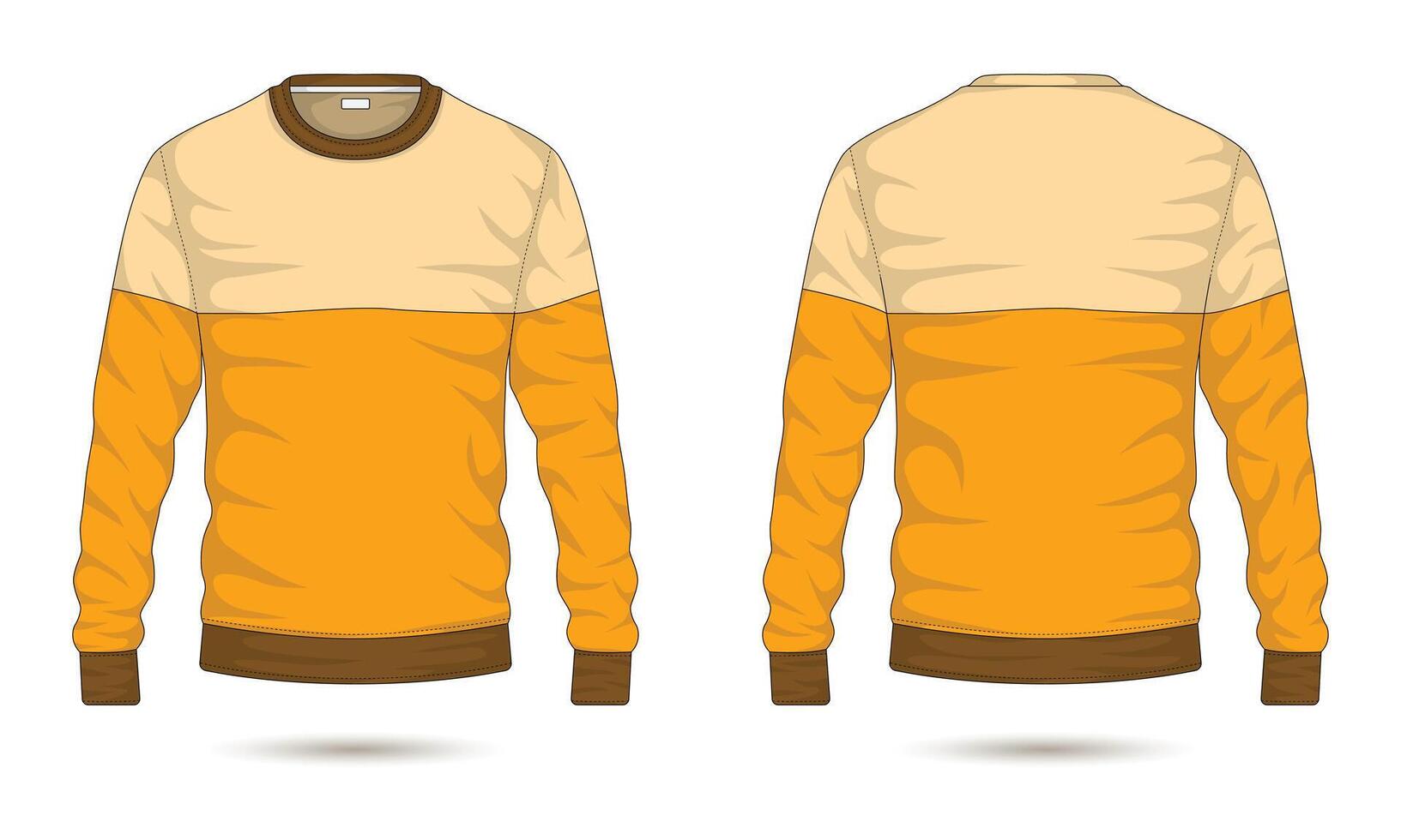 Modern sweatshirt mockup front and back view vector