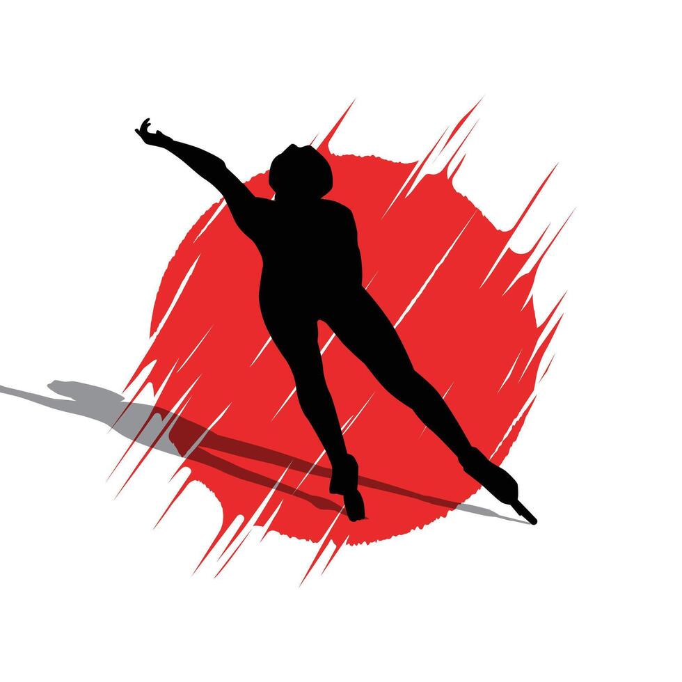 Abstract roller skating athlete silhouette. Roller skate silhouette logo. Suitable for t-shirt designs vector