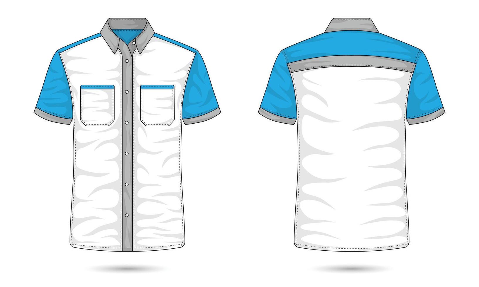 frente y espalda ver trabajo camisa Bosquejo. vector ilustración