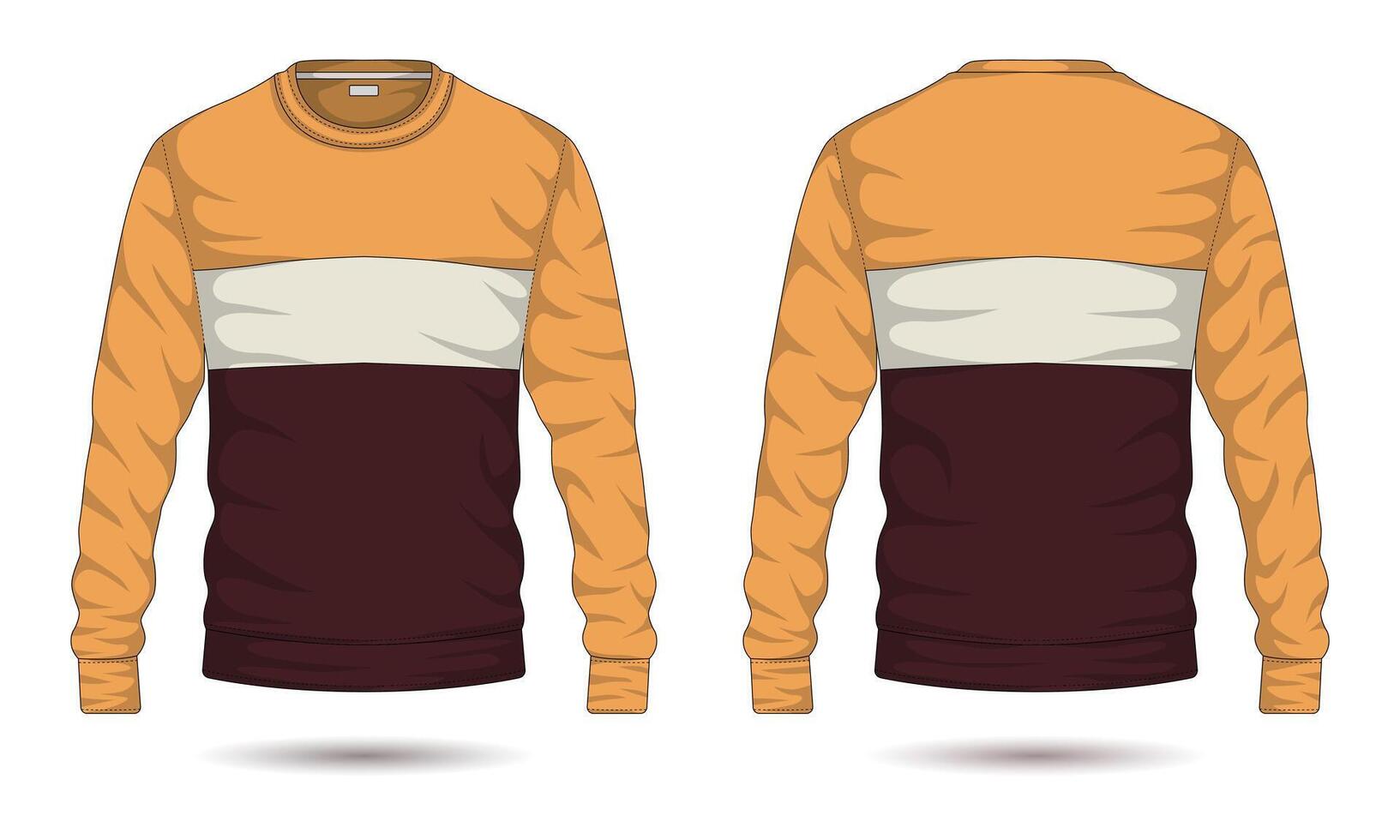 Modern sweatshirt mockup front and back view vector