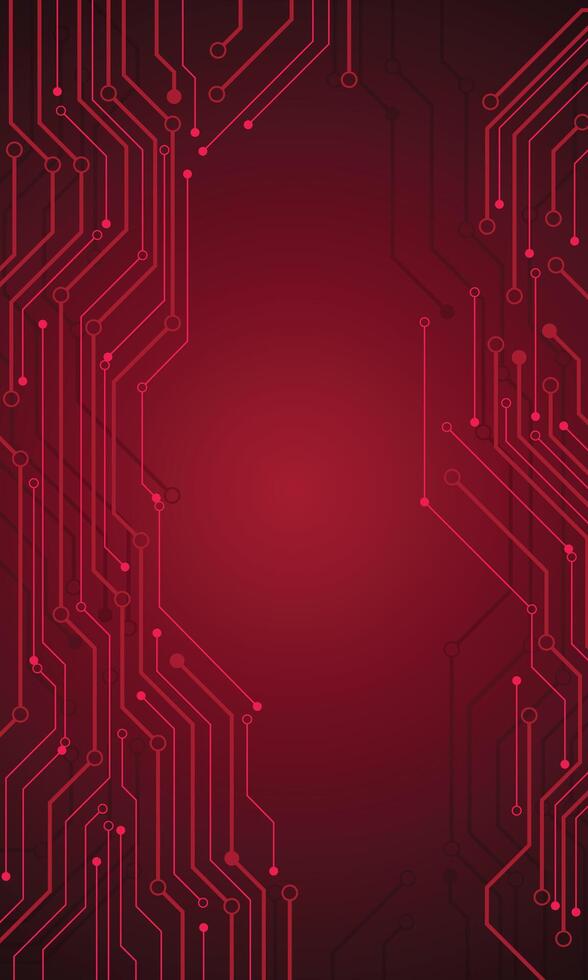 Red circuit board technology wallpaper vector