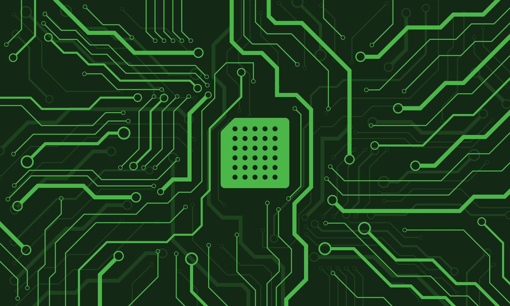 Green circuit board computer technology background vector