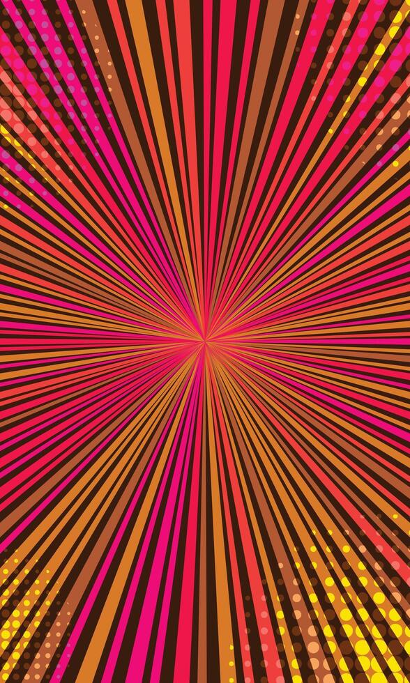 Colorful radial stripes wallpaper. Bright radial lines comic background vector