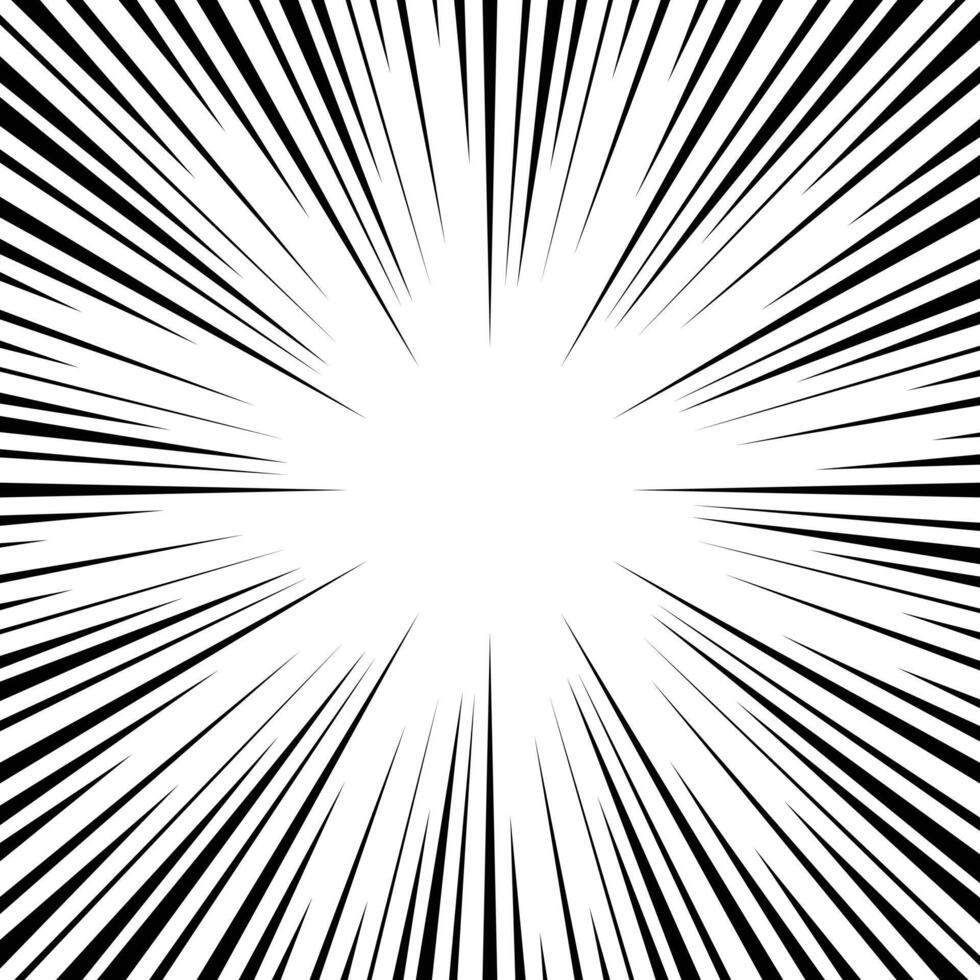 Black radial speed line burst for background vector