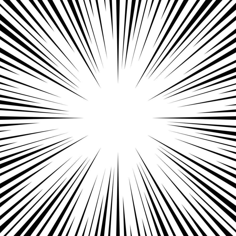 Black radial speed line burst for background vector