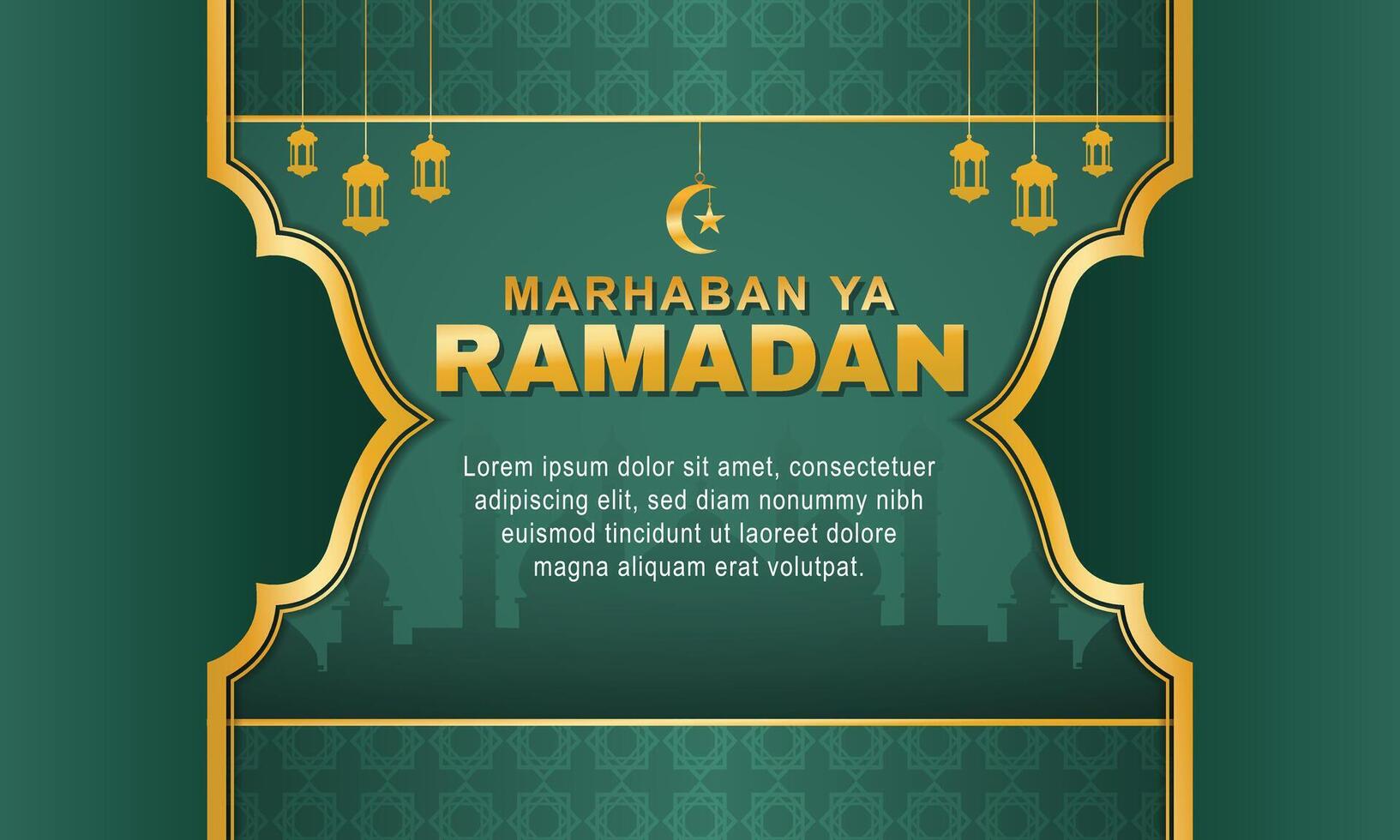 islámico antecedentes para el saludo marhaban ya Ramadán cuales medio Bienvenido Ramadán vector