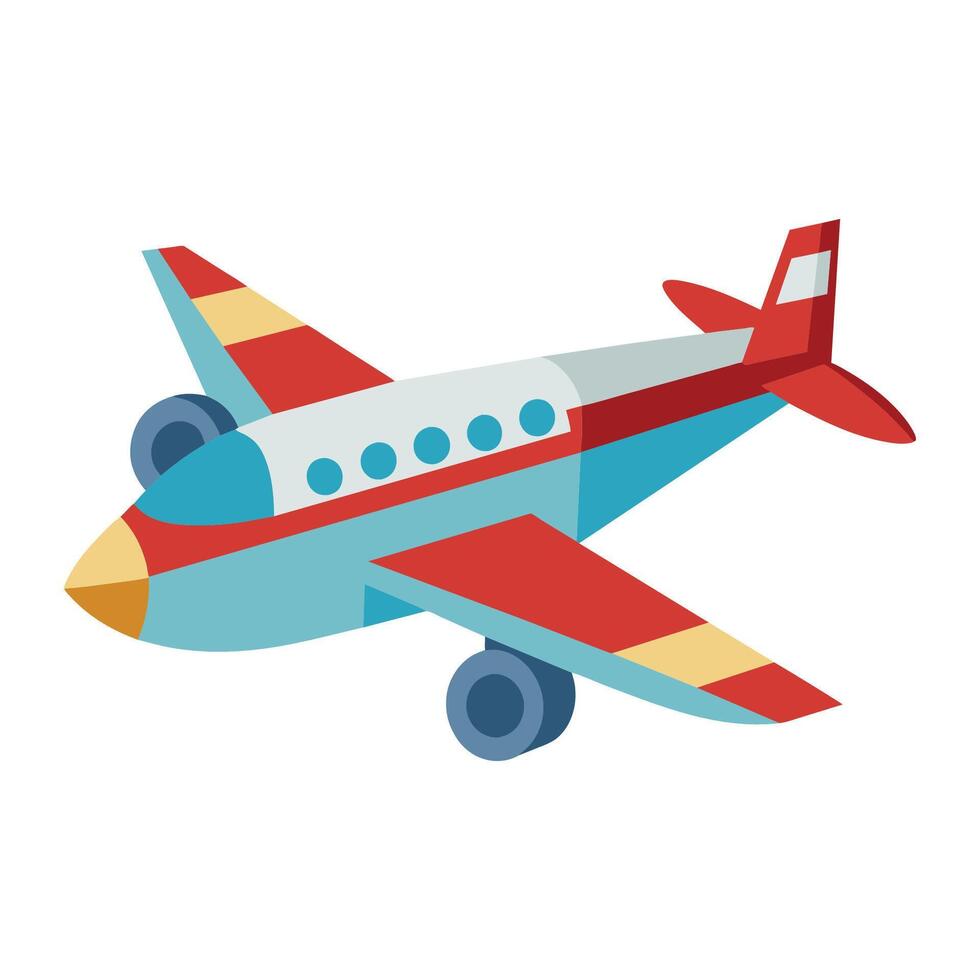 Airplane flat vector illustration on white background
