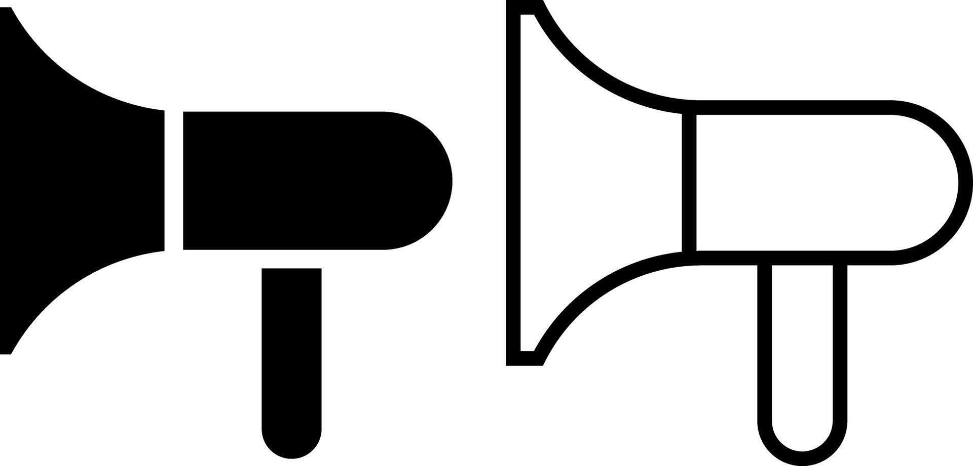 megáfono icono, firmar, o símbolo en glifo y línea estilo aislado en transparente antecedentes. vector ilustración