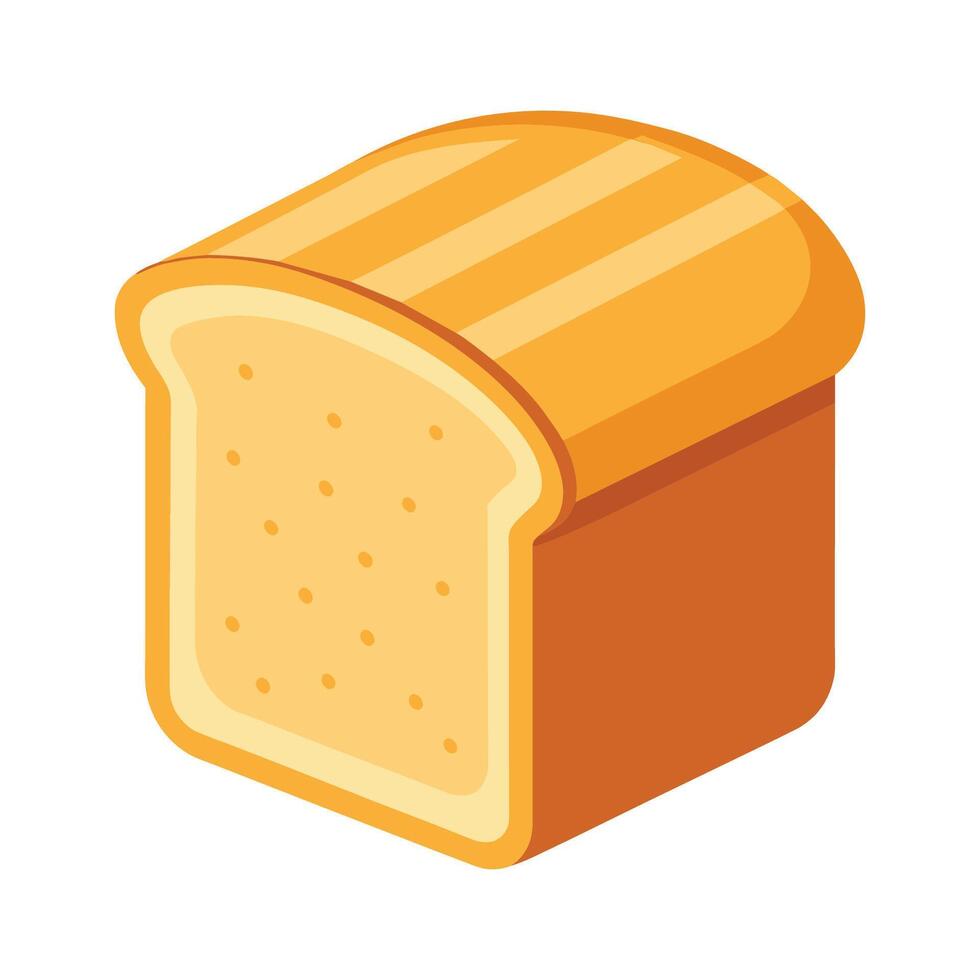 Sliced bread flat vector illustration on white background