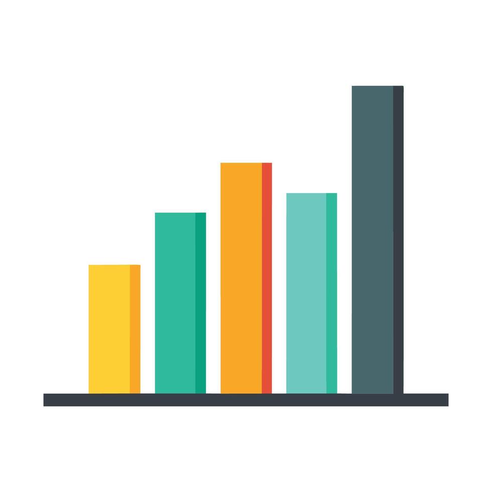 Bar chart flat vector illustration on white background.