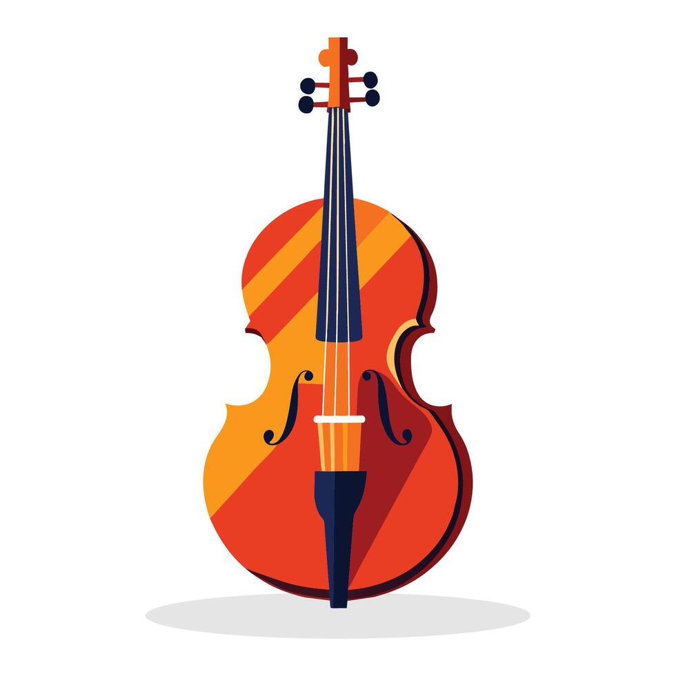 Cello flat vector illustration on white background