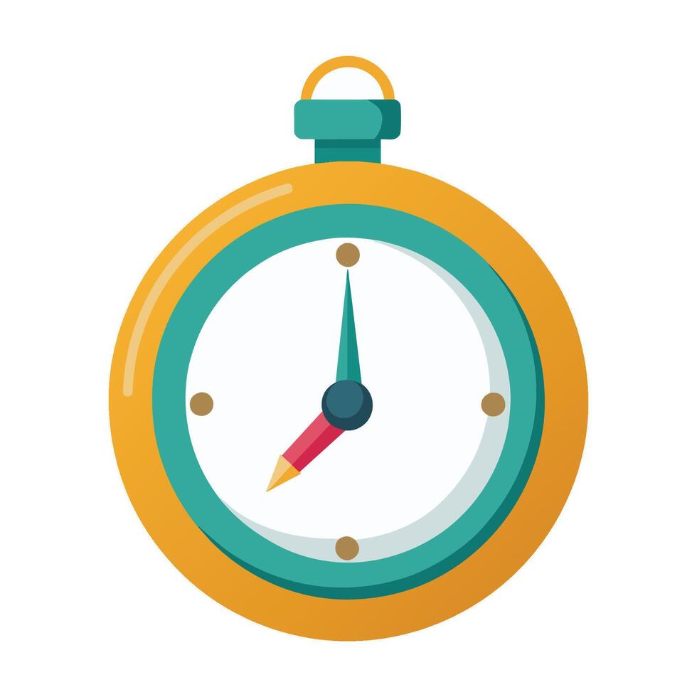 Chronometer flat vector illustration on white background.