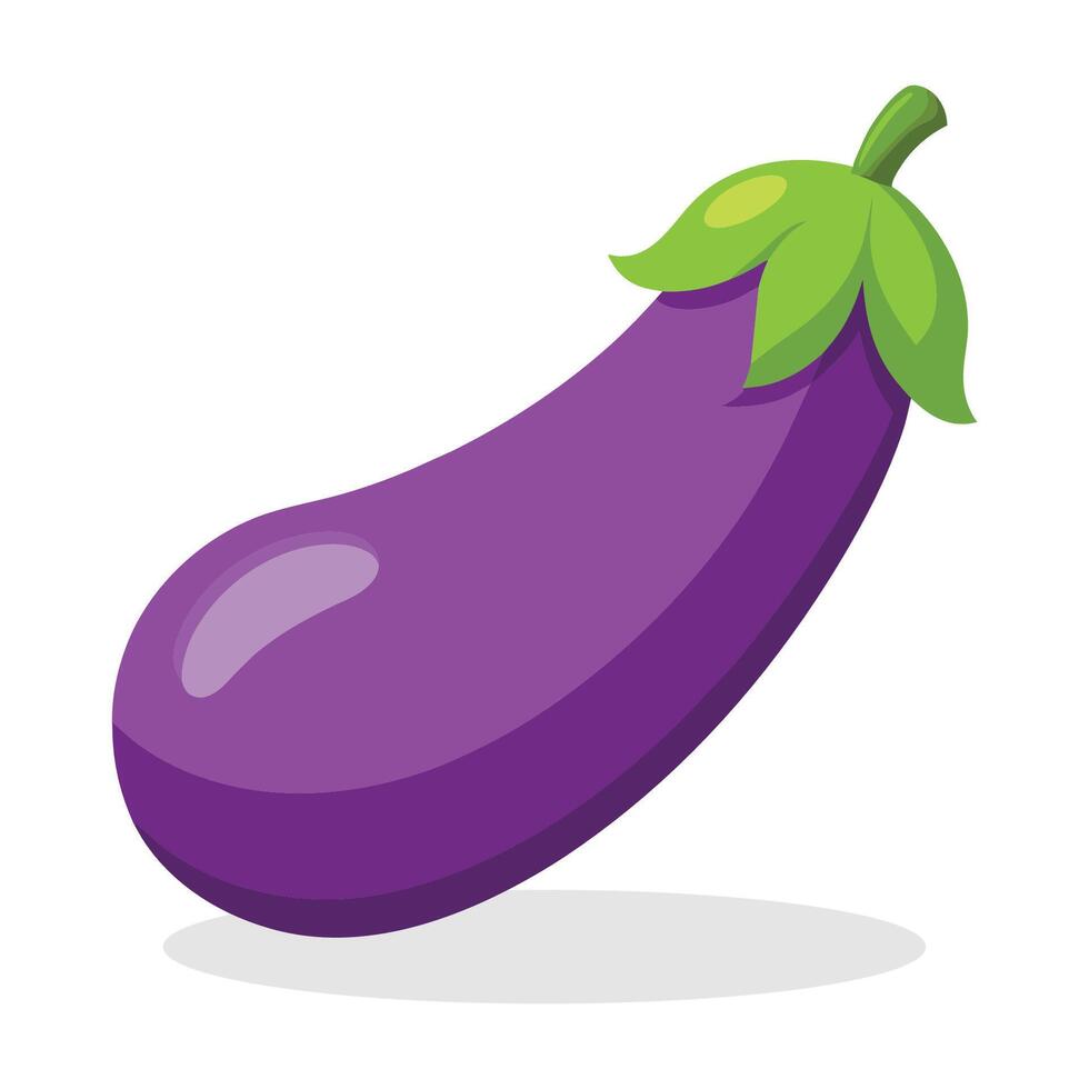 Eggplant flat vector illustration on white background