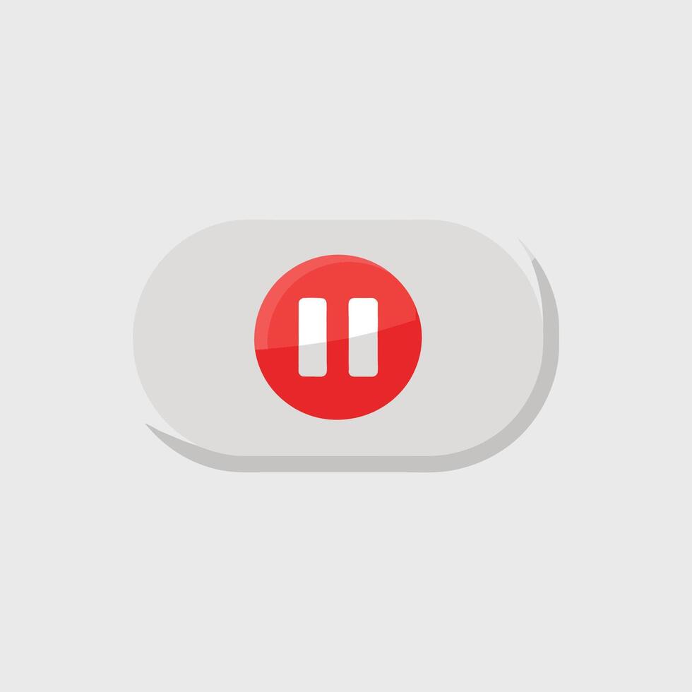 Pause interface icon isolated flat vector illustration.