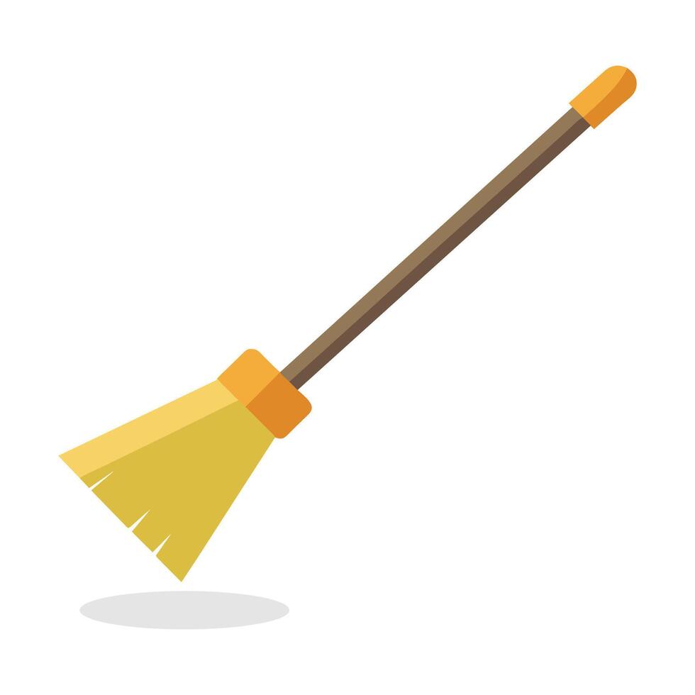 Broom isolated flat vector illustration