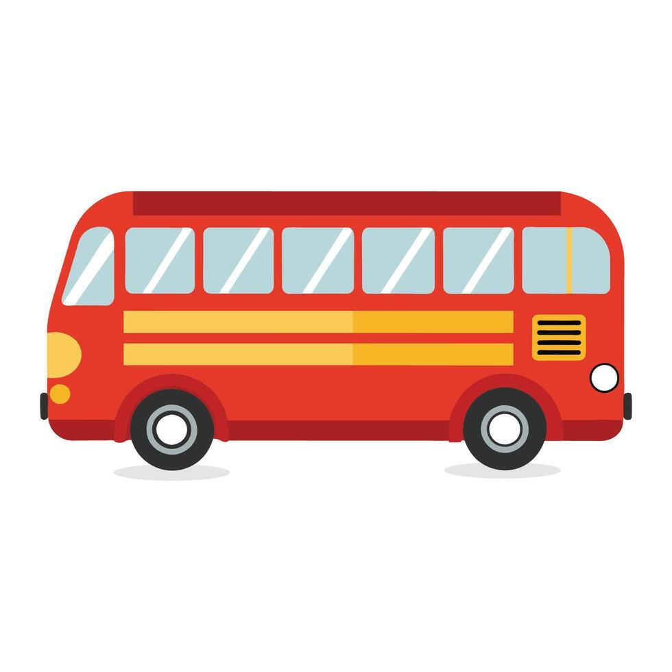 autobús plano vector ilustración en blanco antecedentes