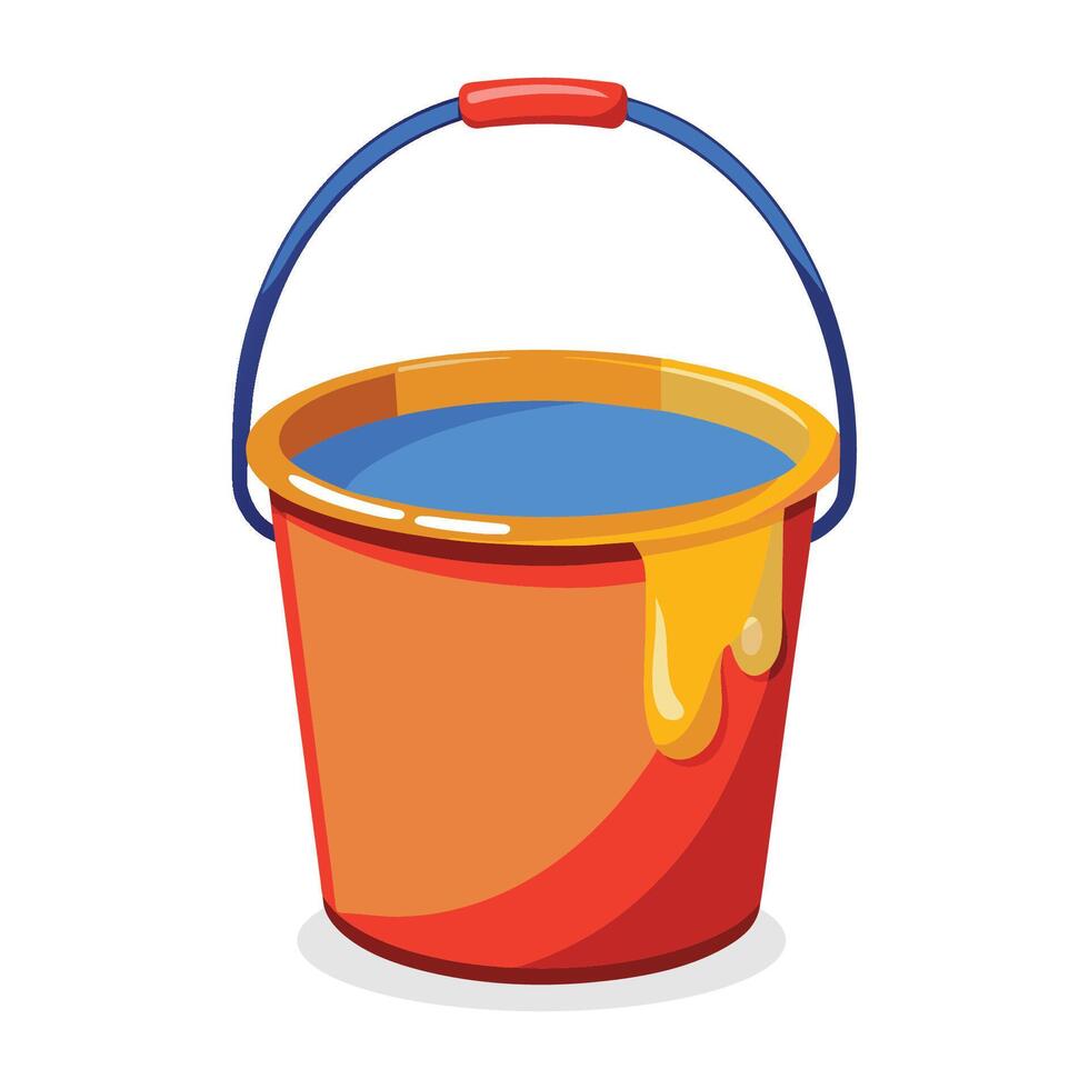 Paint bucket flat vector illustration on white background