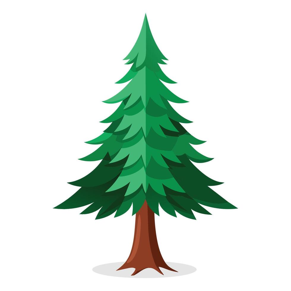 Pine tree Isolated flat vector illustration