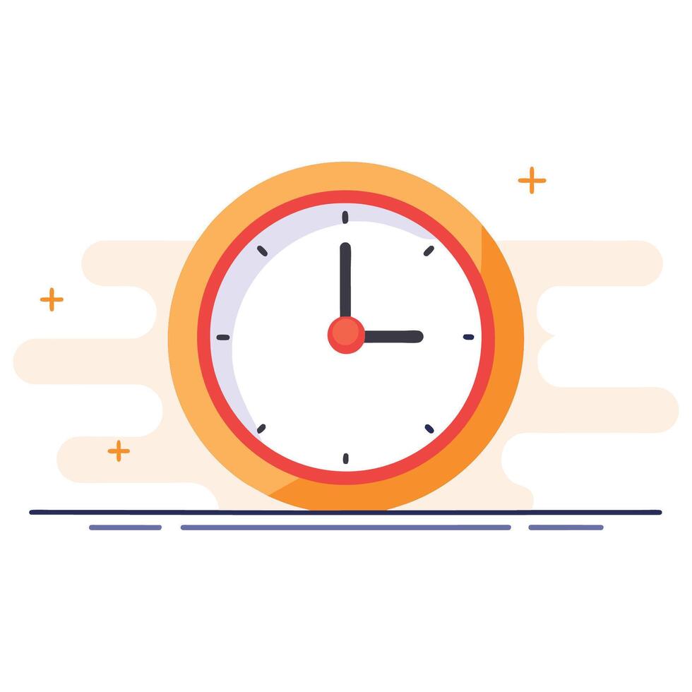 Time clock isolated flat vector illustration