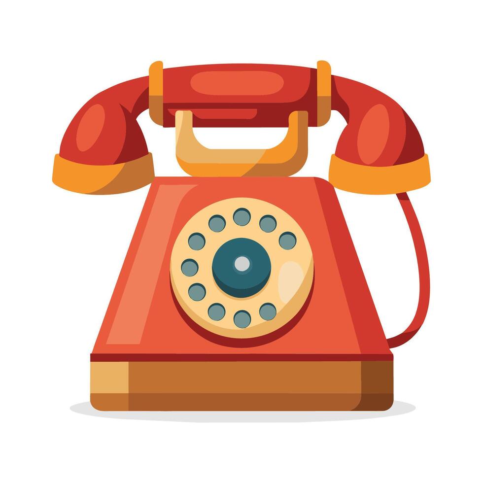 Telephone flat vector illustration on white background