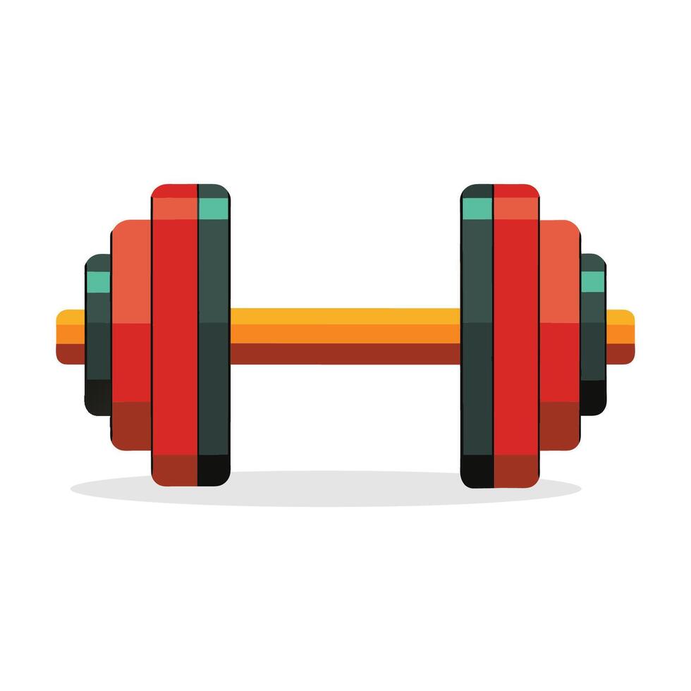 Dumbbell flat vector illustration on white background