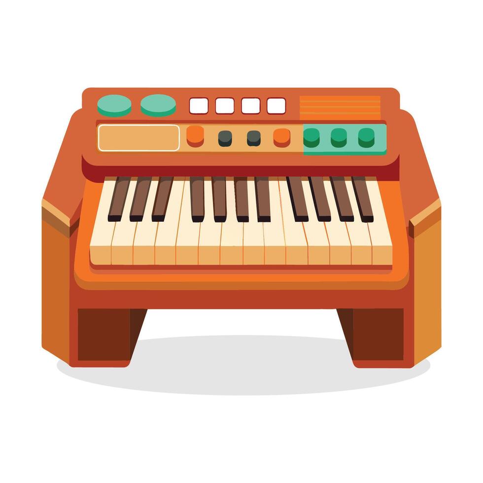 Electronic organ flat vector illustration on white background